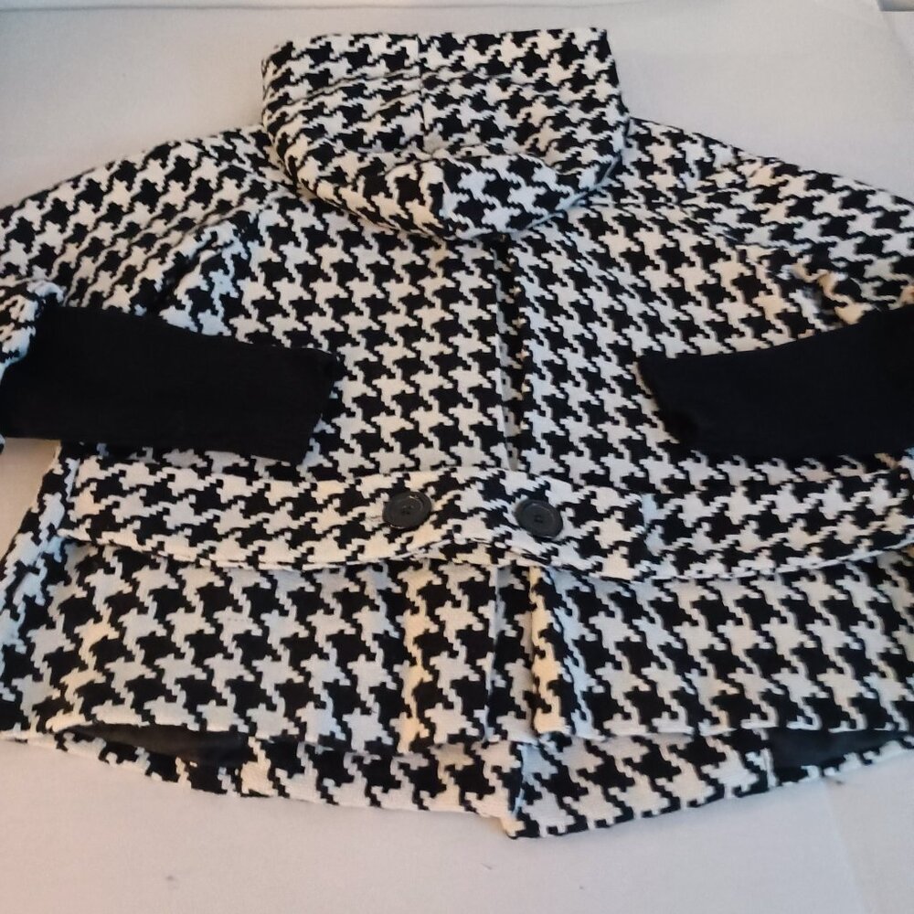 Therapy Houndstooth Swing Jacket Black & White Audrey Hepburn Style Women’s M - Picture 6 of 15